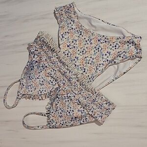 Chelsea Violet floral Ruffle swim bikini 10
